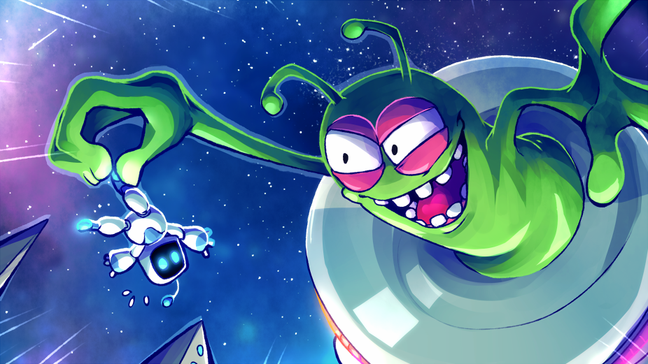 Nebulax, the alien boss from Astro Bot, is teasing the titular character.