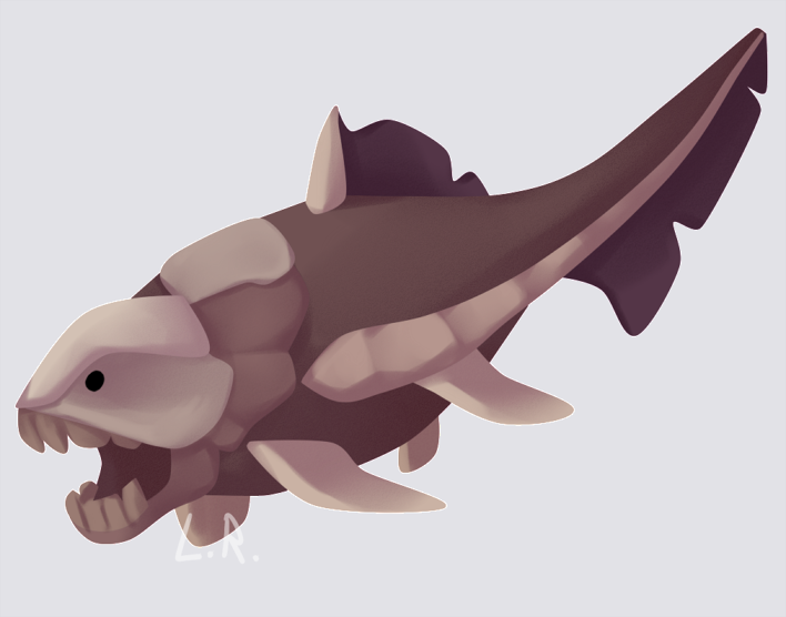 A monstrous fish that has a bone-like texture to its scales.