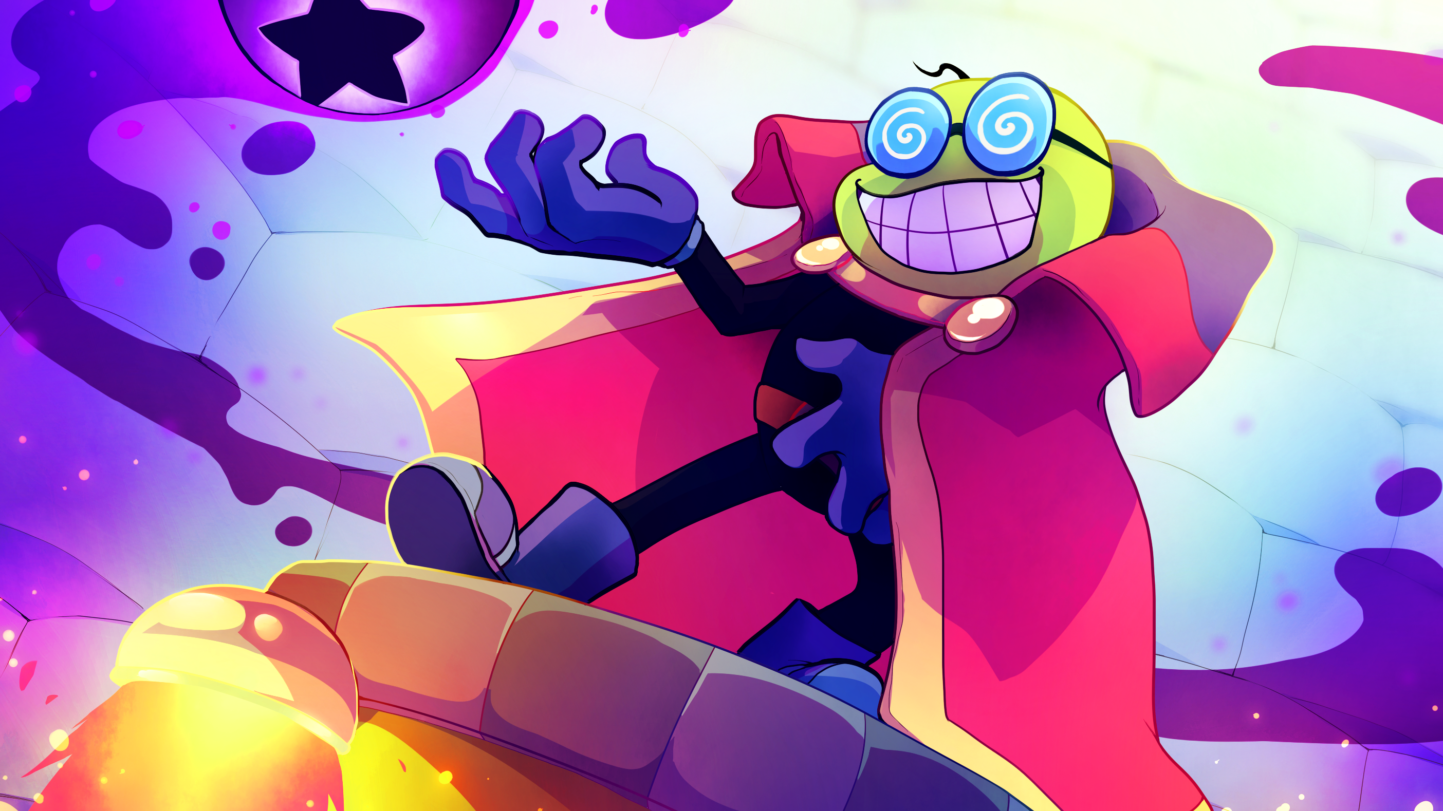 Fawful from the Super Mario franchise, looking impish.