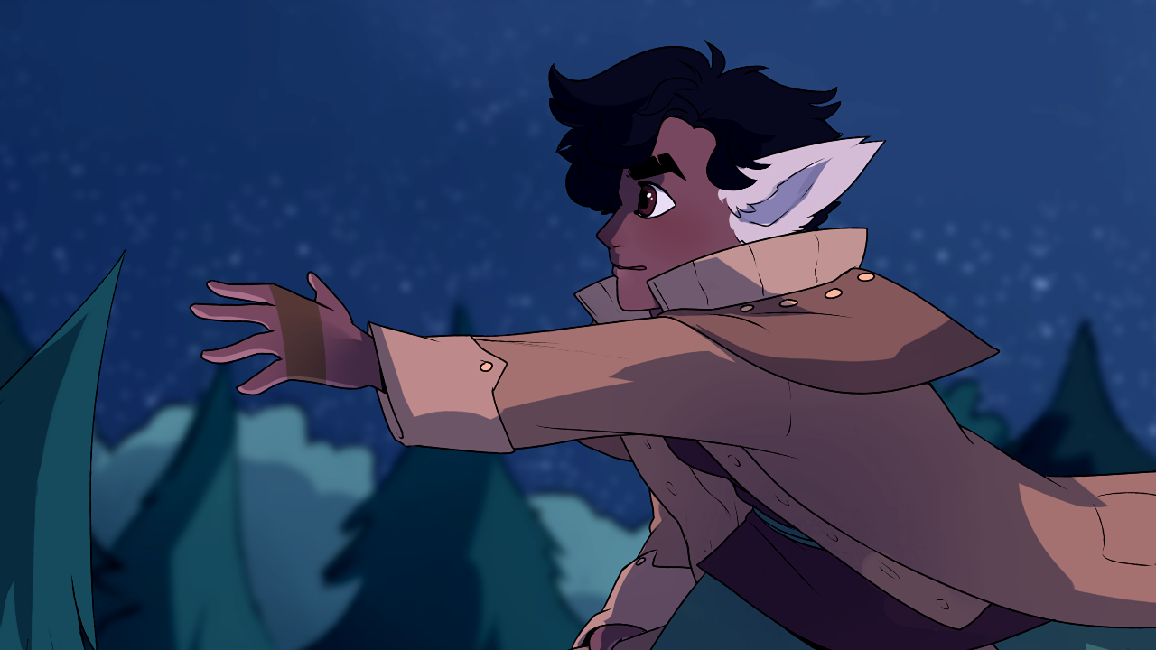 A young Blossom is reaching out to something off-screen.