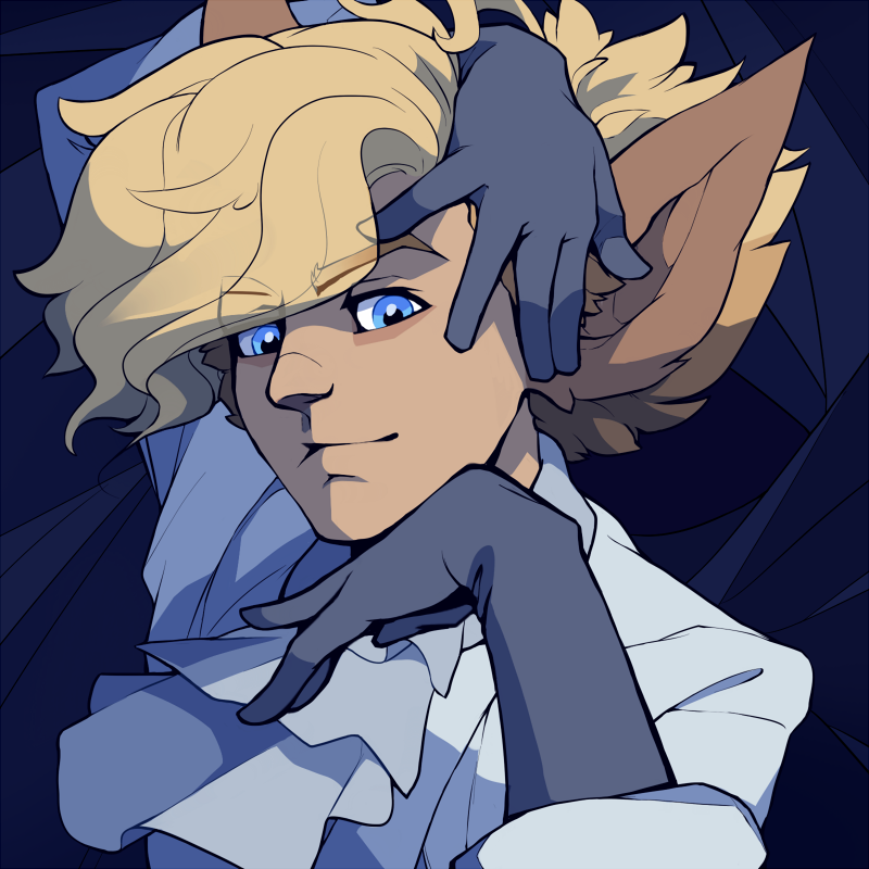 A dramatic blue portrait of Jasper looking so utterly fabulous.